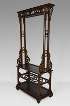 将图片加载到图库查看器,Vestiaire / porte manteau asiatique en bois sculpté de dragons