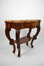 将图片加载到图库查看器,Console XIXème en noyer sculpté et plateau en marbre