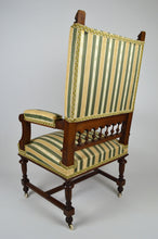 将图片加载到图库查看器,Fauteuil Néo-Renaissance en noyer à têtes de lions