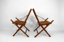 将图片加载到图库查看器,Paire de fauteuils pliants "safari", style japonisant / colonial