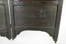 将图片加载到图库查看器,Paravent Shibayama sculpté et marqueté, Japon, ère Meiji, vers 1890