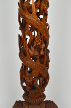 将图片加载到图库查看器,Sellette haute Indochinoise en bois sculpté à thème mythologique