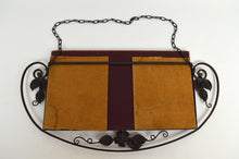 将图片加载到图库查看器,Miroir Art Déco en fer forgé à motif floral