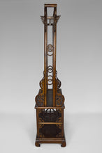 将图片加载到图库查看器,Vestiaire / porte manteau asiatique en bois sculpté de dragons