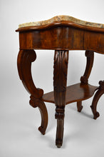将图片加载到图库查看器,Console XIXème en noyer sculpté et plateau en marbre