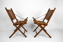将图片加载到图库查看器,Paire de fauteuils pliants "safari", style japonisant / colonial
