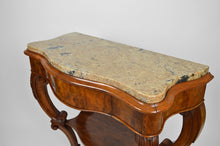 将图片加载到图库查看器,Console XIXème en noyer sculpté et plateau en marbre