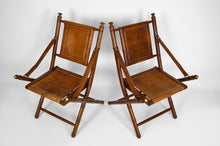 将图片加载到图库查看器,Paire de fauteuils pliants "safari", style japonisant / colonial