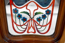 将图片加载到图库查看器,Miroir Art Nouveau à scène peinte bucolique, circa 1900