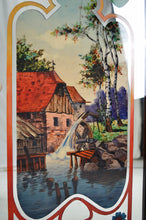 将图片加载到图库查看器,Miroir Art Nouveau à scène peinte bucolique, circa 1900