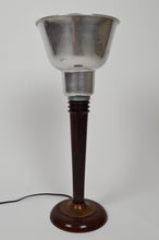 将图片加载到图库查看器,Lampe Art Déco en bois, aluminium et cuivre patiné