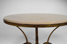 将图片加载到图库查看器,Table basse en marbre et fer forgé doré par Raymond Subes, vers 1935