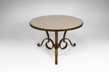 将图片加载到图库查看器,Table basse en marbre et fer forgé doré par Raymond Subes, vers 1935