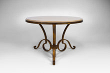 将图片加载到图库查看器,Table basse en marbre et fer forgé doré par Raymond Subes, vers 1935