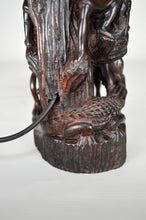 将图片加载到图库查看器,Lampe africaine en ébène sculpté