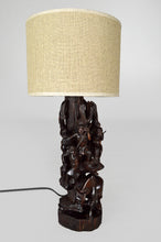将图片加载到图库查看器,Lampe africaine en ébène sculpté