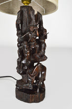 将图片加载到图库查看器,Lampe africaine en ébène sculpté