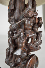 将图片加载到图库查看器,Lampe africaine en ébène sculpté