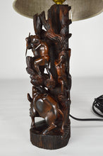 将图片加载到图库查看器,Lampe africaine en ébène sculpté