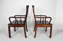 将图片加载到图库查看器,Importante Salle à Manger Asiatique en bois marqueté de nacre, milieu XXe