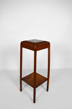 将图片加载到图库查看器,Sellette Art Déco en bois sculpté et marbre, France, circa 1925