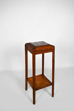 将图片加载到图库查看器,Sellette Art Déco en bois sculpté et marbre, France, circa 1925