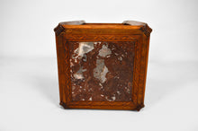将图片加载到图库查看器,Sellette Art Déco en bois sculpté et marbre, France, circa 1925