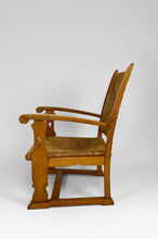 将图片加载到图库查看器,Fauteuil Gothique Art & Crafts en Chêne et Assise Paillée, circa 1900
