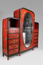 将图片加载到图库查看器,Armoire laquée Art Déco d'inspiration Asiatique attribuée à Eugène Tabouret, circa 1925