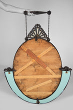 将图片加载到图库查看器,Grand miroir ovale Art Déco en fer forgé, vers 1925