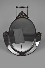 将图片加载到图库查看器,Grand miroir ovale Art Déco en fer forgé, vers 1925