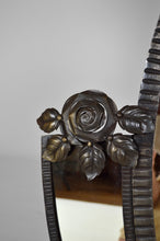 将图片加载到图库查看器,Grand miroir ovale Art Déco en fer forgé, vers 1925