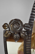 将图片加载到图库查看器,Grand miroir ovale Art Déco en fer forgé, vers 1925