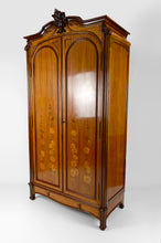 将图片加载到图库查看器,Armoire Art Nouveau marquetée en acajou, France, circa 1900