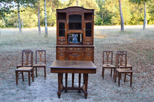 将图片加载到图库查看器,Salle à manger Art Nouveau en chêne sculpté, 8 éléments