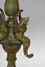将图片加载到图库查看器,Chandelier Napoléon III en bronze patiné, modèle aux Sirènes