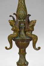 将图片加载到图库查看器,Chandelier Napoléon III en bronze patiné, modèle aux Sirènes