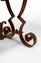 将图片加载到图库查看器,Guéridon rond Art Déco en marbre et fer forgé, circa 1940