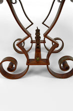 将图片加载到图库查看器,Guéridon rond Art Déco en marbre et fer forgé, circa 1940