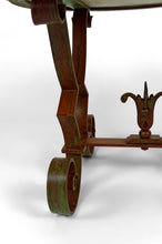 将图片加载到图库查看器,Guéridon rond Art Déco en marbre et fer forgé, circa 1940