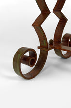 将图片加载到图库查看器,Guéridon rond Art Déco en marbre et fer forgé, circa 1940