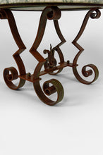将图片加载到图库查看器,Guéridon rond Art Déco en marbre et fer forgé, circa 1940