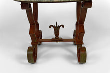 将图片加载到图库查看器,Guéridon rond Art Déco en marbre et fer forgé, circa 1940