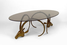 将图片加载到图库查看器,Table basse aux mouflons par Alain Chervet, circa 1970