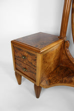将图片加载到图库查看器,Coiffeuse psyché et pouf Art Déco par les Ateliers Gauthier-Poinsignon en noyer, circa 1920-1930