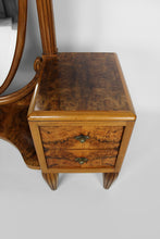将图片加载到图库查看器,Coiffeuse psyché et pouf Art Déco par les Ateliers Gauthier-Poinsignon en noyer, circa 1920-1930