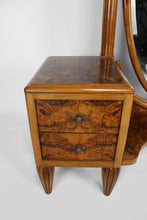 将图片加载到图库查看器,Coiffeuse psyché et pouf Art Déco par les Ateliers Gauthier-Poinsignon en noyer, circa 1920-1930