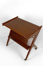 将图片加载到图库查看器,Desserte roulante en teck, Mid-century Modern, Italie, circa 1950