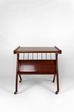 将图片加载到图库查看器,Desserte roulante en teck, Mid-century Modern, Italie, circa 1950