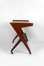将图片加载到图库查看器,Desserte roulante en teck, Mid-century Modern, Italie, circa 1950